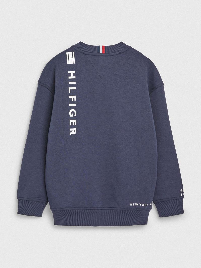 Lány Tommy Hilfiger Multi Logo Pulóverek Kék | HU 1889LIS